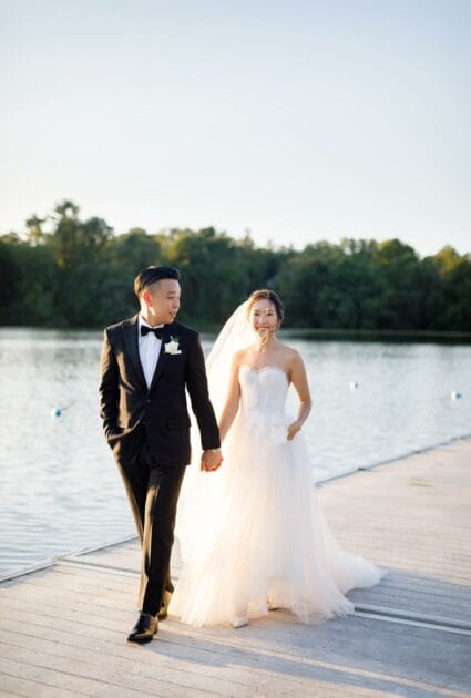 Mira bride wearing Amy gown