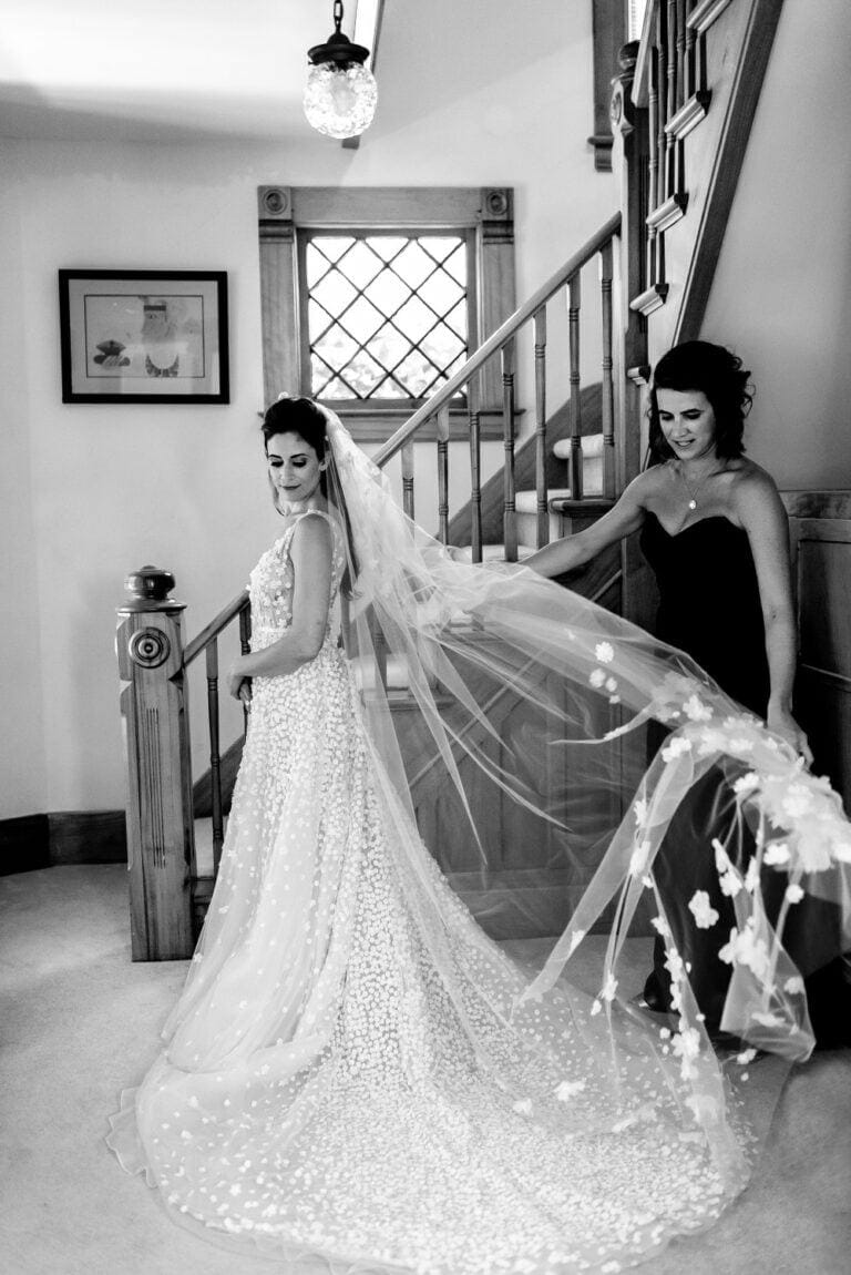 Ann wearing Gigi V and matching veil