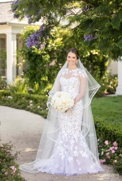 Stephanie wearing Riley gown and matching topper