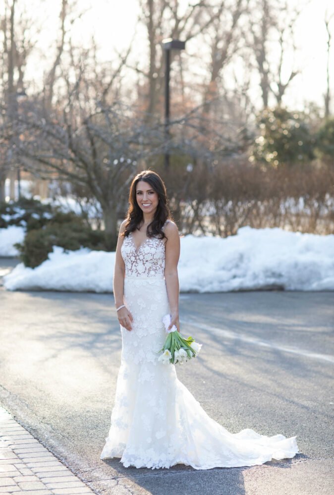 Jillian wearing Verona gown