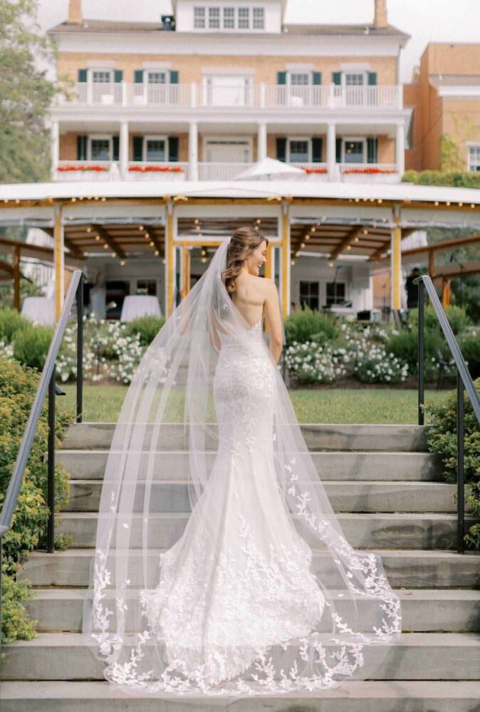 Louisa wearing Chaz gown & veil