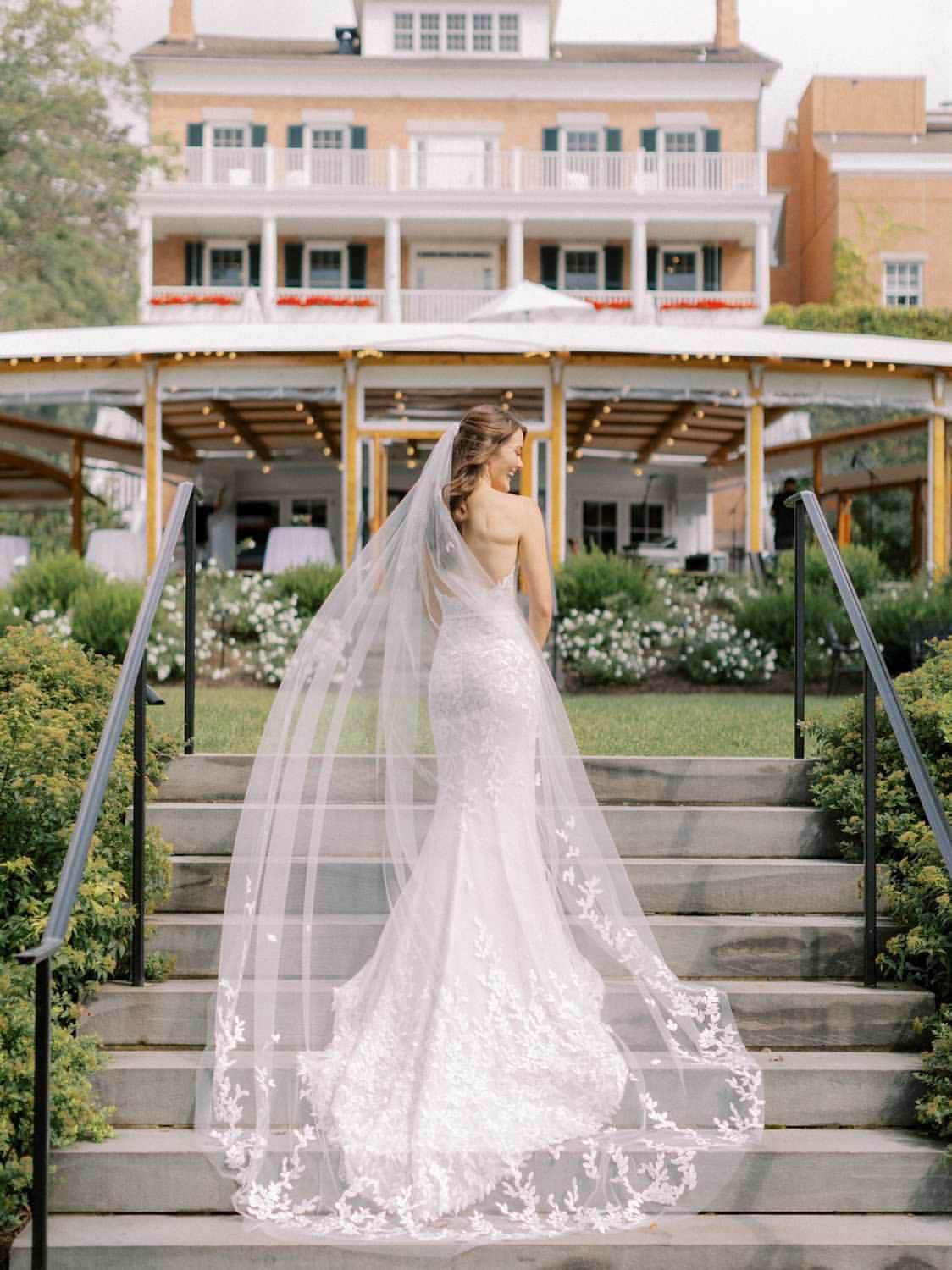 Louisa wearing Chaz gown & veil