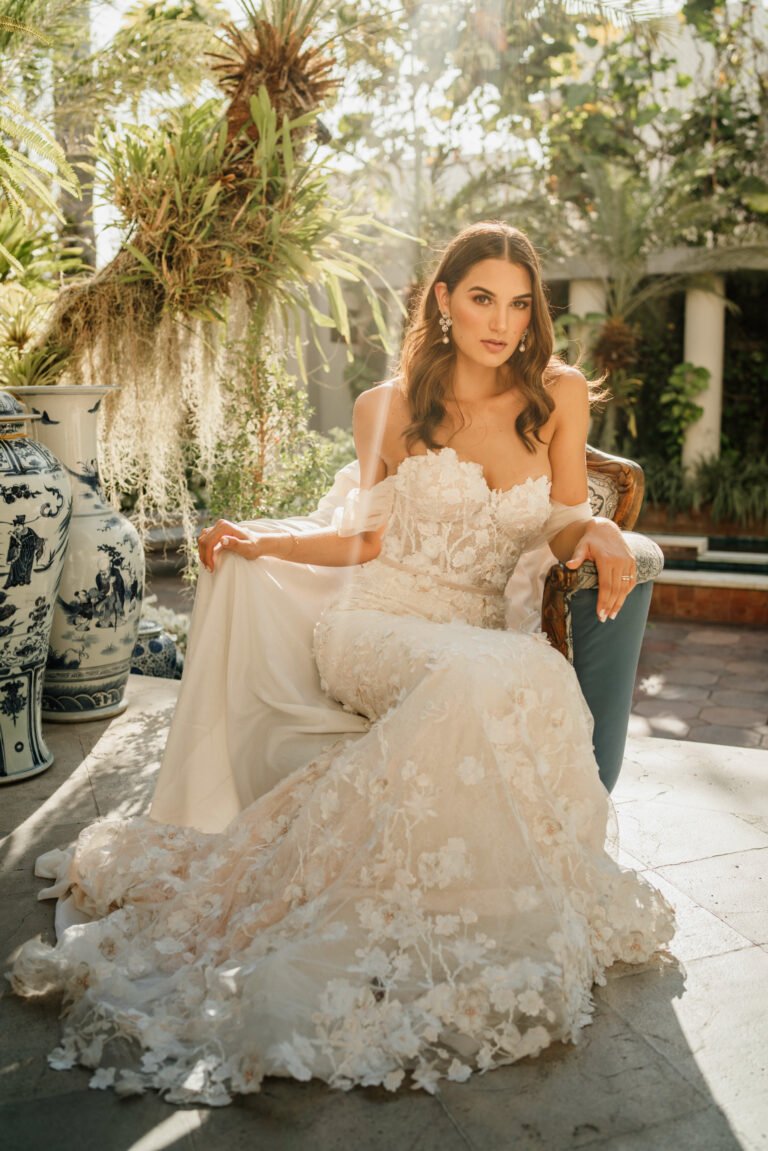 Mira bride wearing Lulu gown