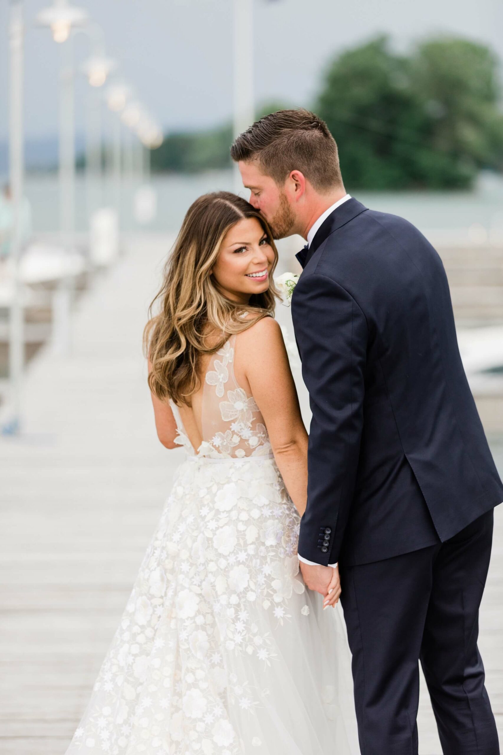 Hayle wearing Julie gown & veil