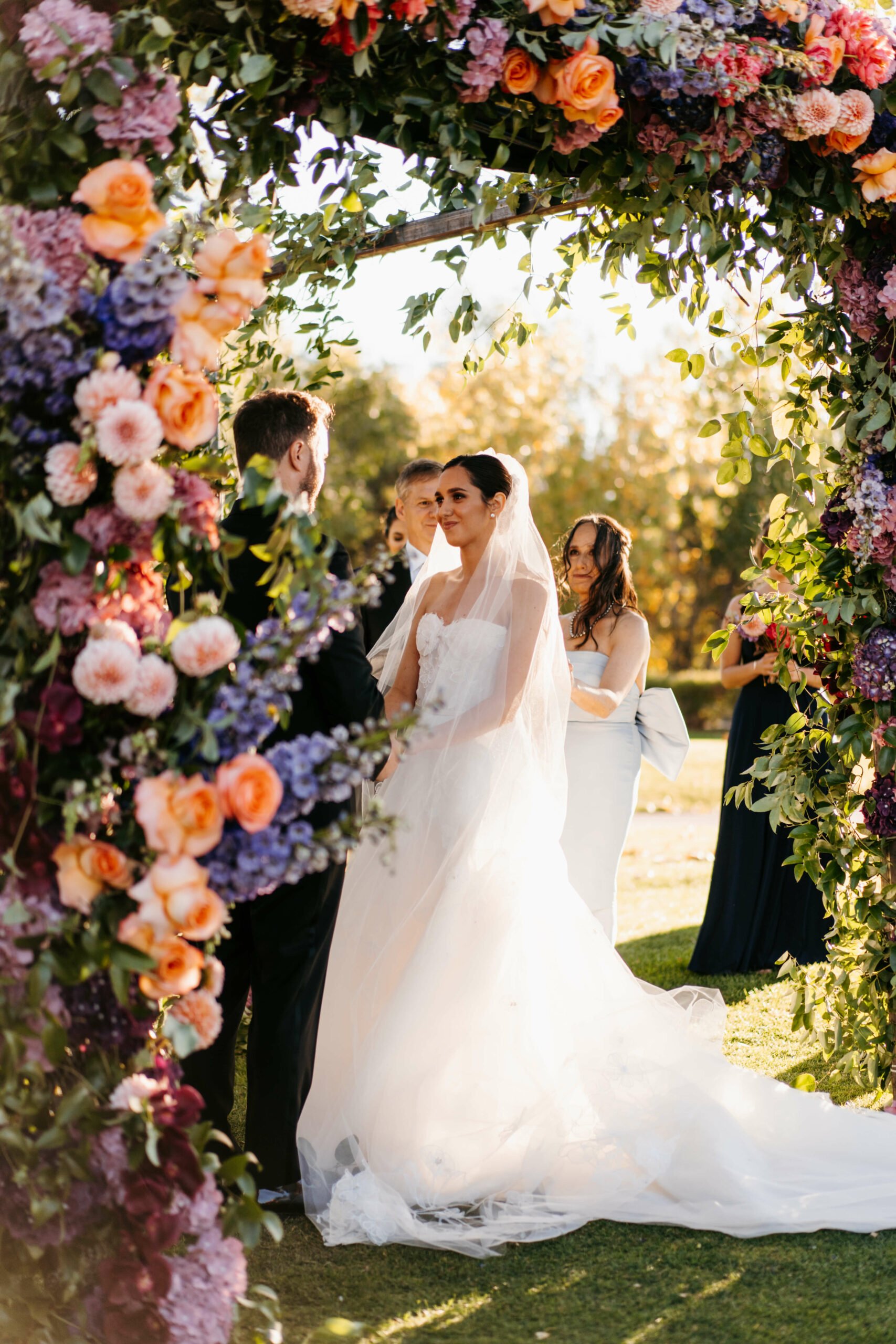 Lauren wearing Sallee gown & veil