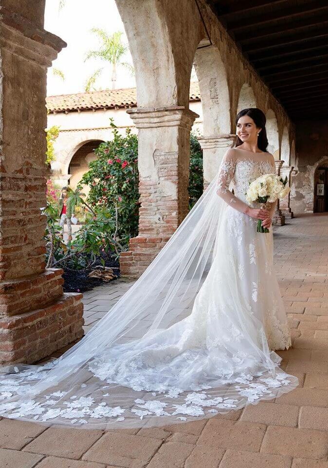 Mira bride wearing custom Messa gown