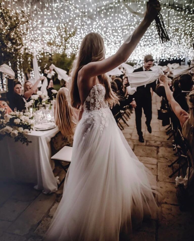 Mira bride wearing New Fiona gown