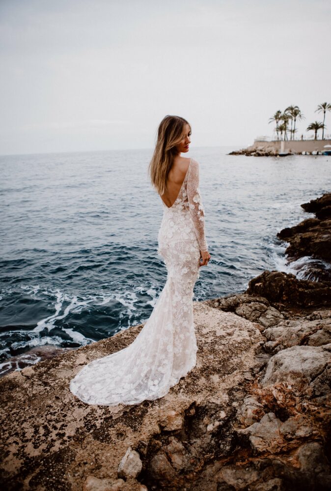 Mira bride wearing Olivia gown