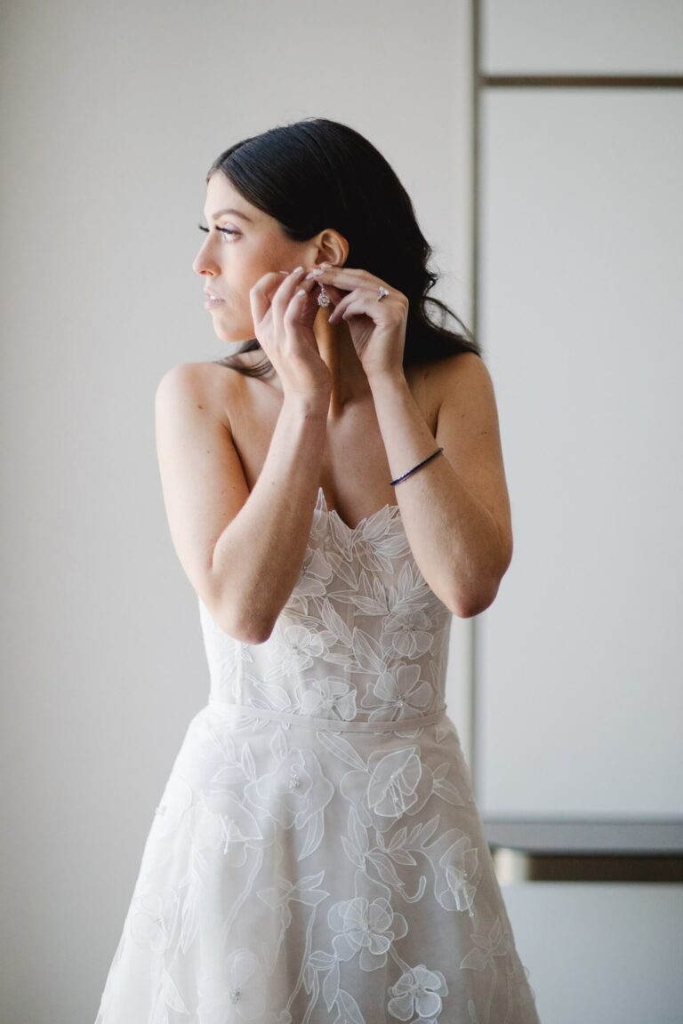Sarah wearing Sallee gown