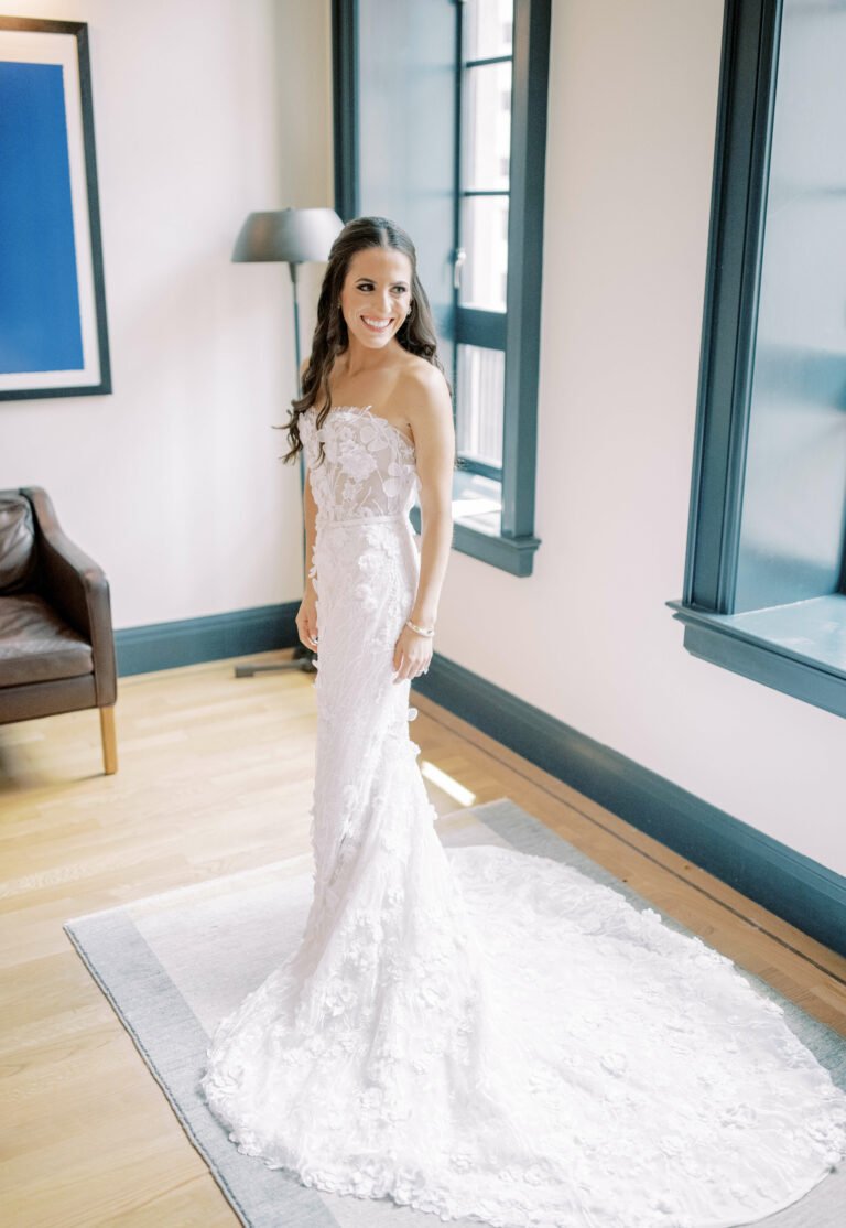 Sharon wearing Mia gown