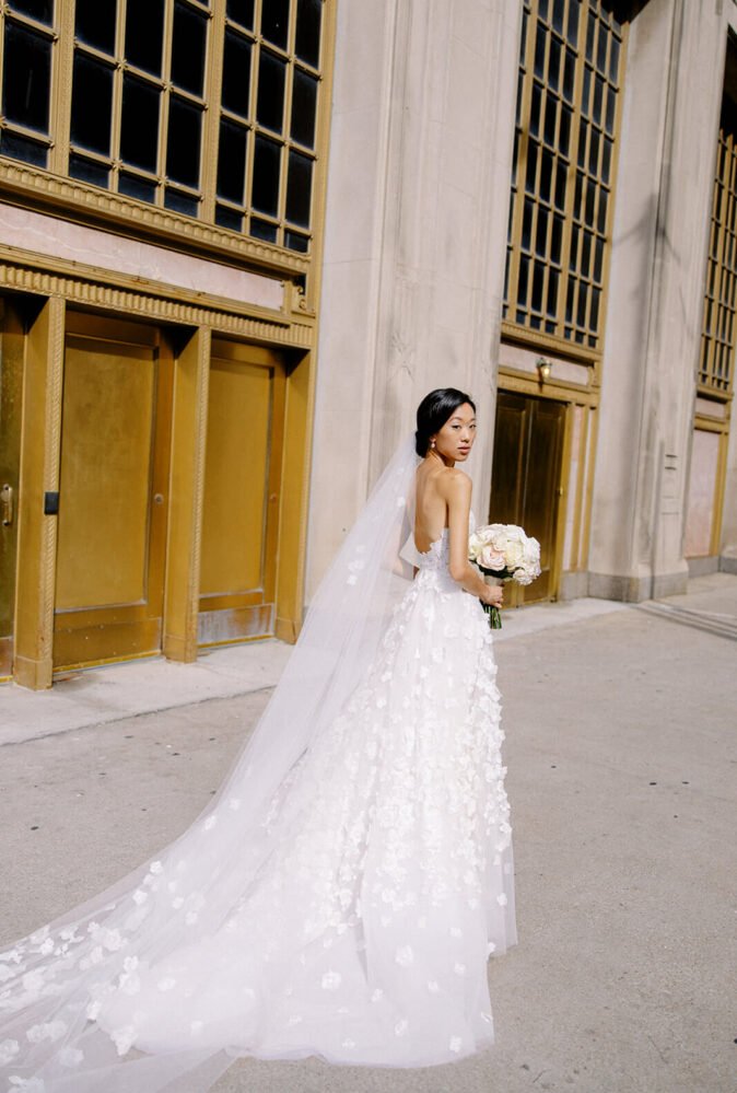 Ashley wearing Limka gown & veil