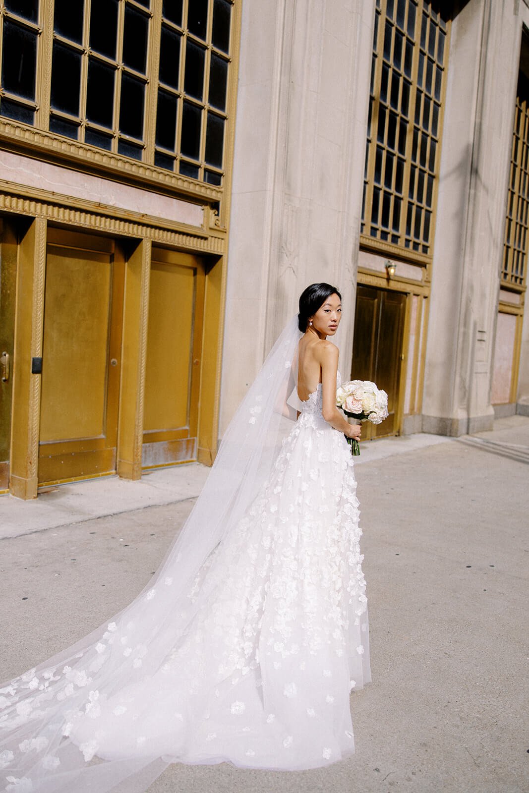 Ashley wearing Limka gown & veil