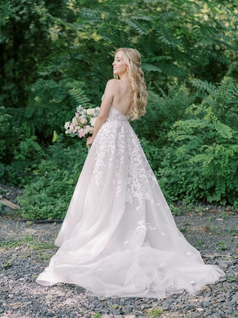 Laura wearing Audrey gown