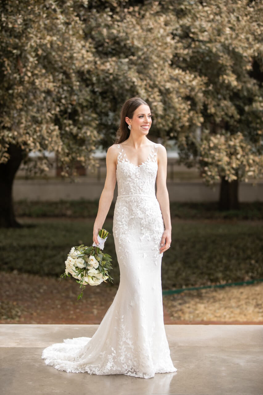 Anne wearing custom Chaz gown & veil