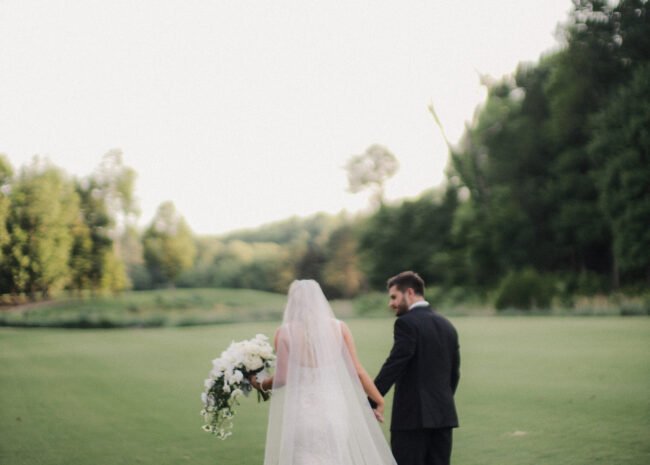 Andie Cape wearing Katya gown & matching veil