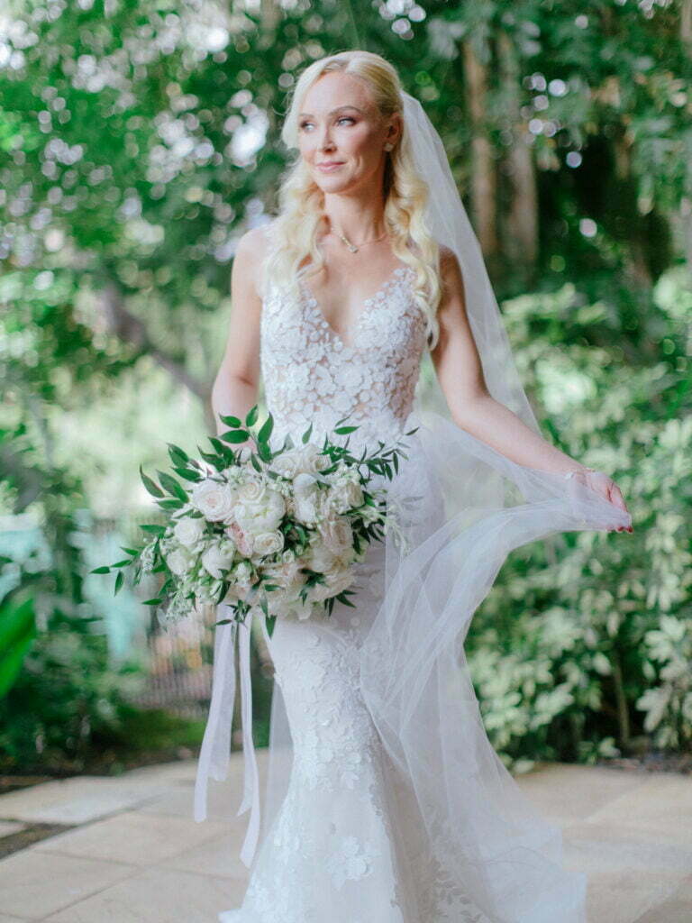 Shannon Casey wearing Verona gown