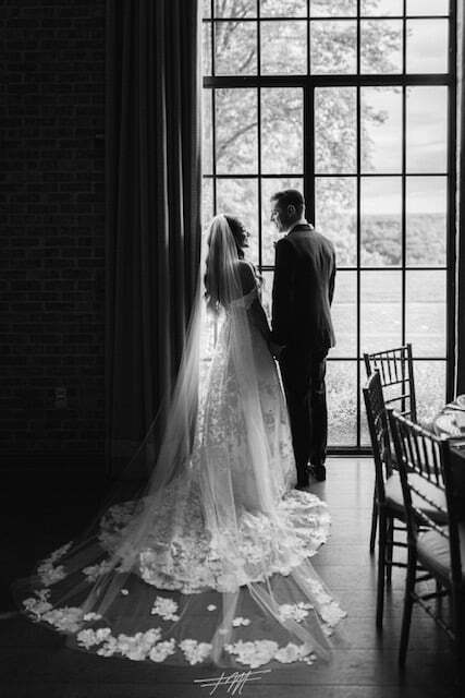 Jenna Karno wearing Messa gown and matching veil