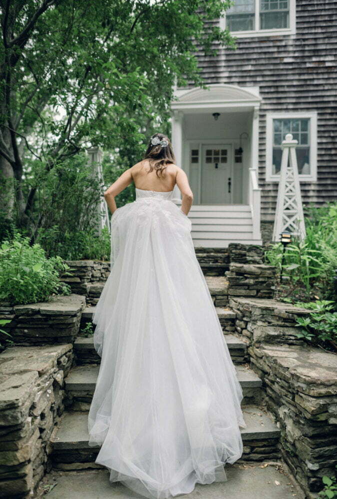 Jenna Spar wearing Amy gown