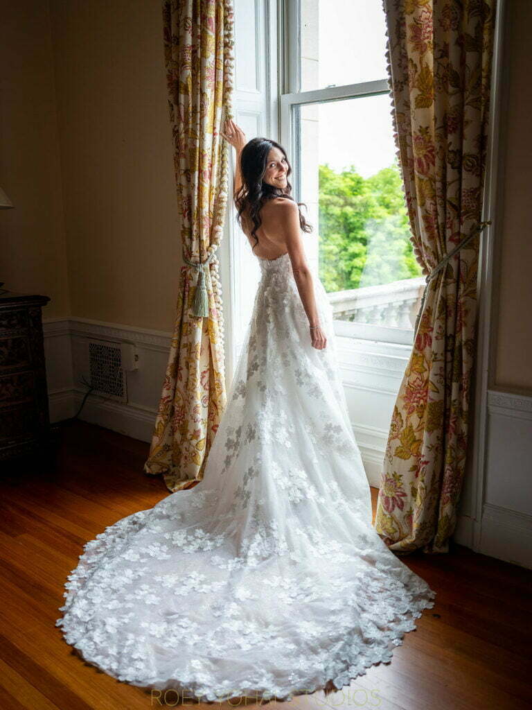 Jennifer Blake Stone Wearing Kaylyn gown
