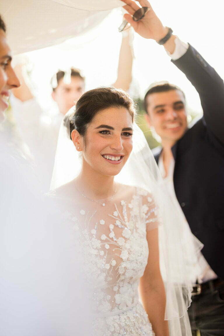 Natasha Carnel wearing Gigi gown & matching topper
