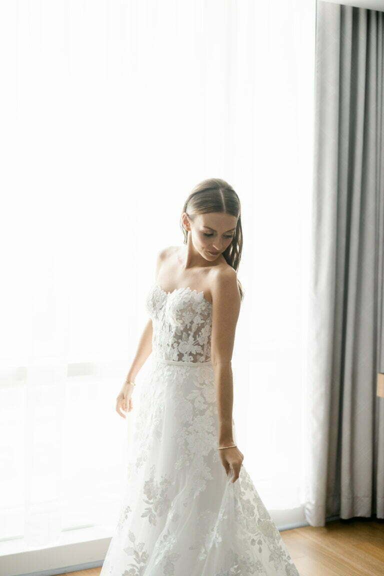 Brittany Brennan wearing Messa gown