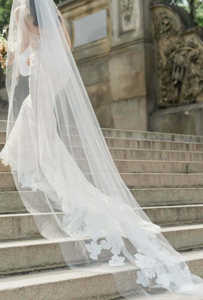 Ashley Frankino wearing Brunella gown & Brunella veil