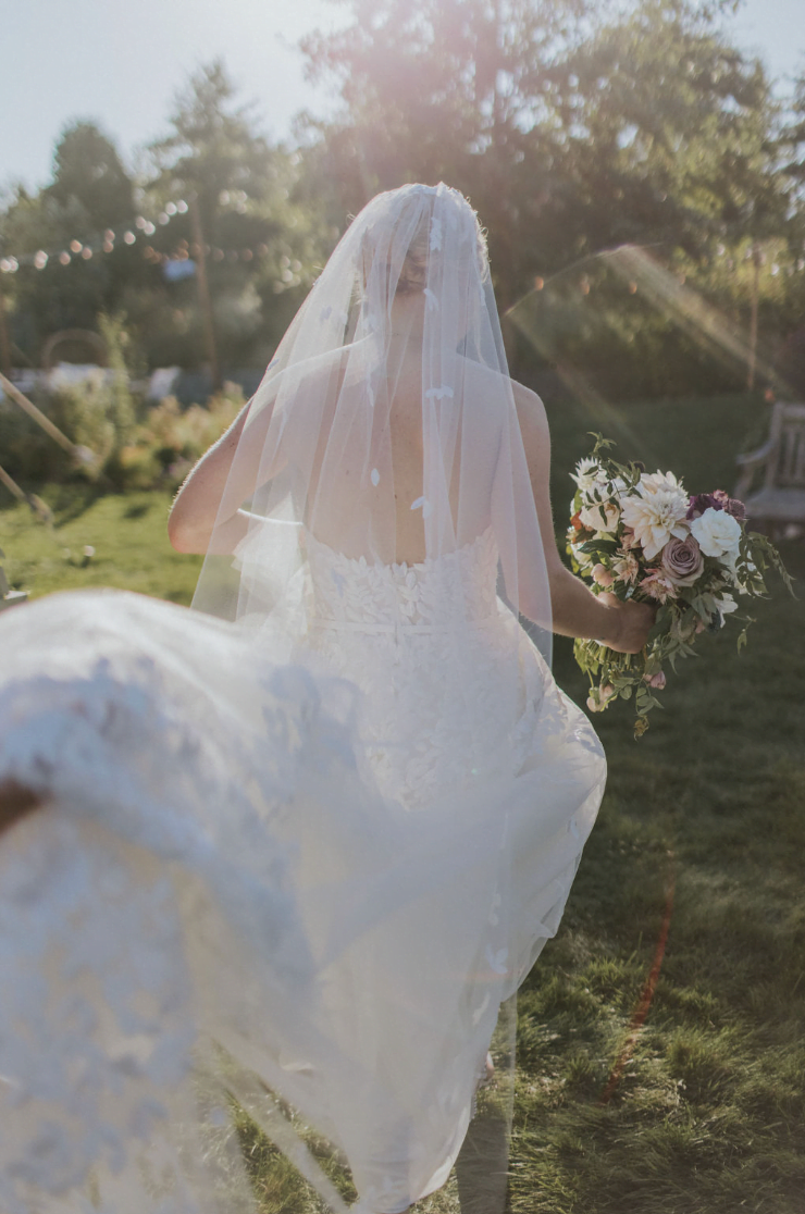 Siena McQuillan wearing Charla gown & Charla veil