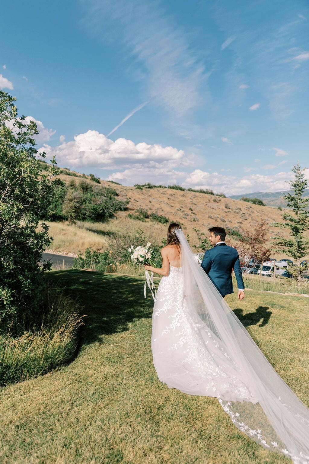 Alexa Bernstein wearing Charla gown and veil