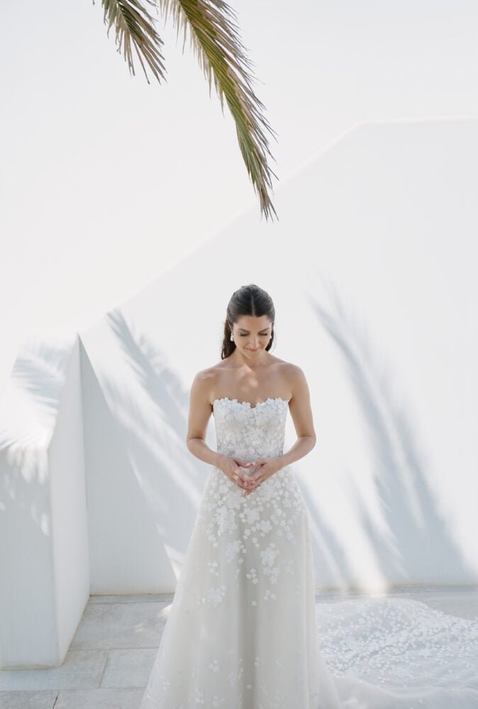 Marina White wearing Karla gown