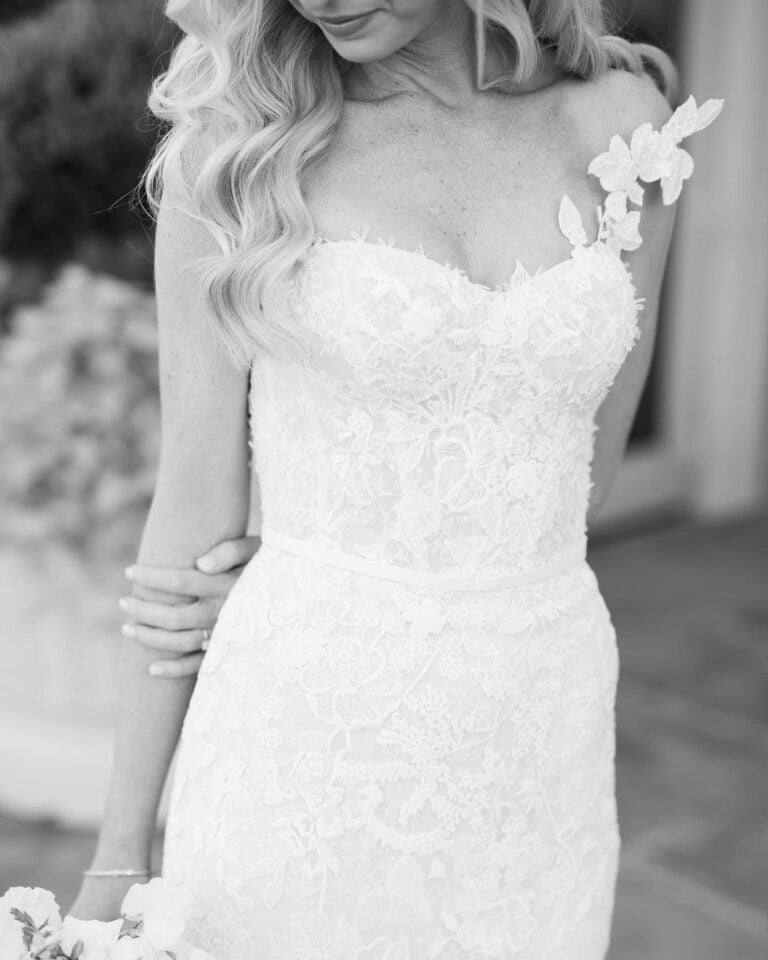 Hallie Hefner Zimmerman wearing Maia gown