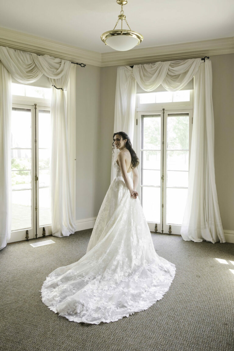 Elaina Pullano Wan in Misha gown