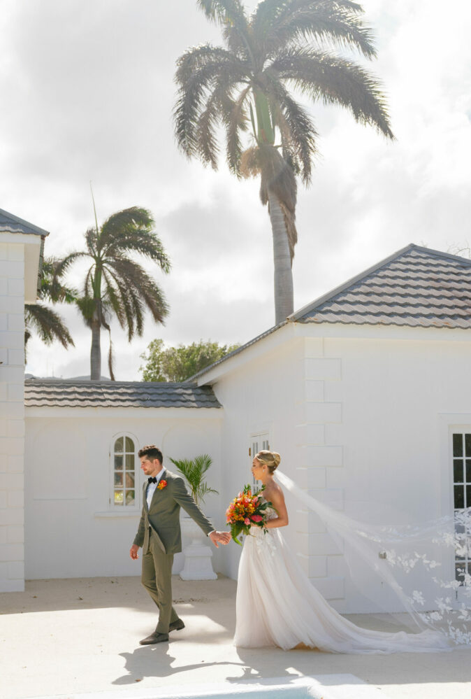 Alyssa Francis Jaffer wearing Nelly gown with matching veil