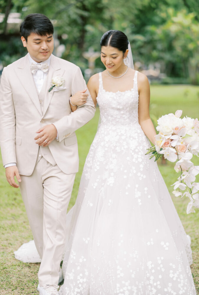 Liana Lopez in Kresta gown with a matching veil