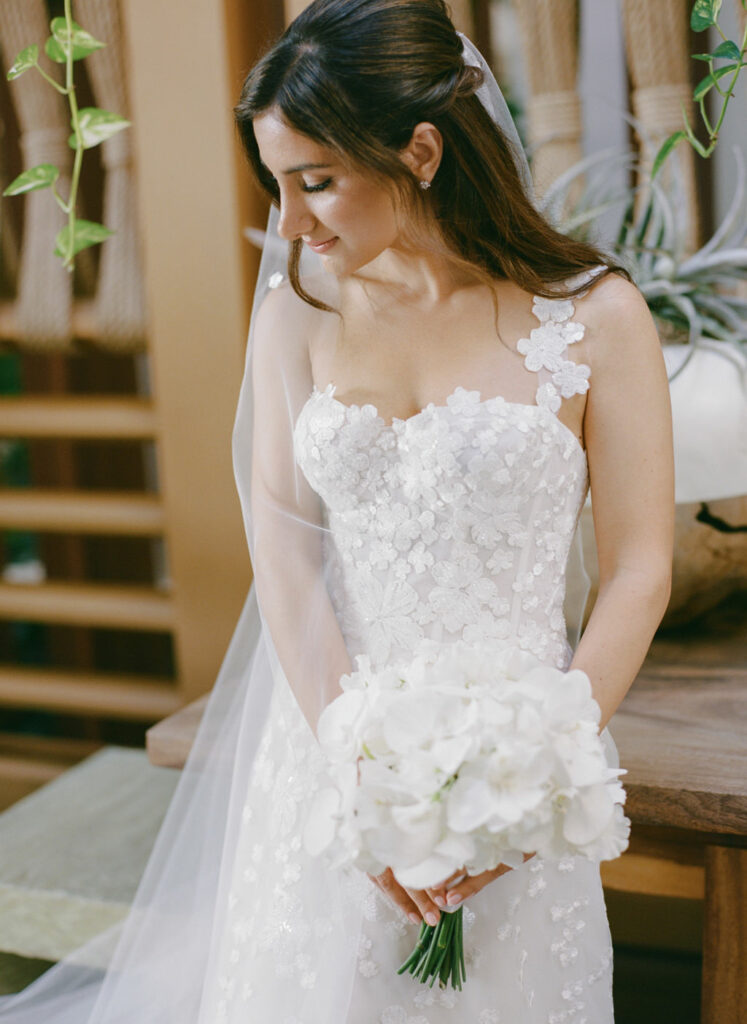 Bride Katya Ruiz in Mira Zwillinger gown.