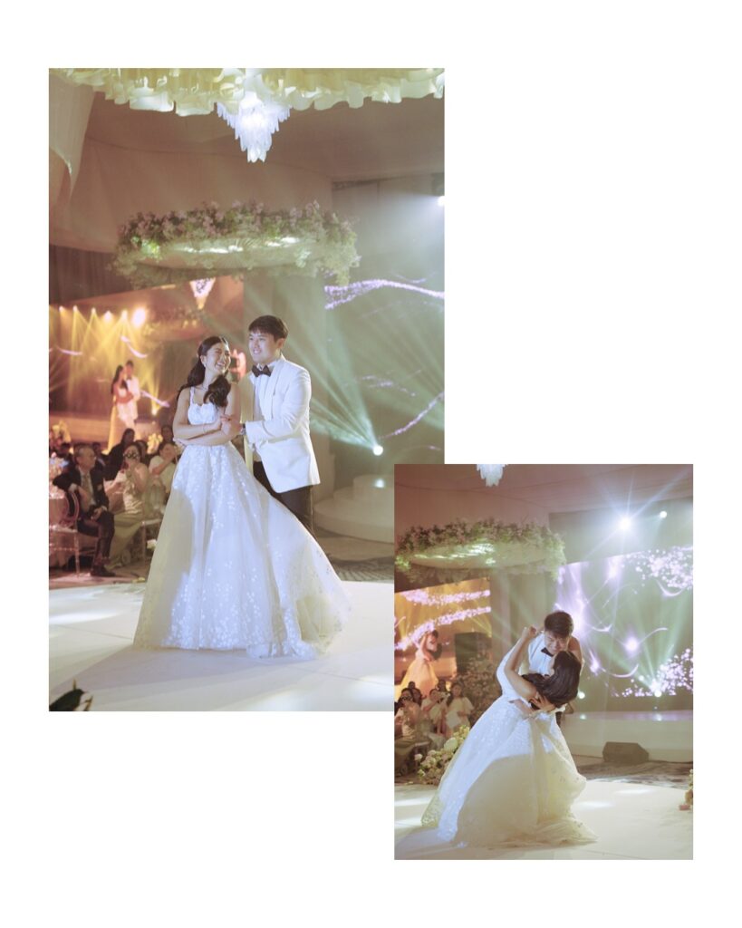 Bride Katya Ruiz dipped by groom onstage dance.