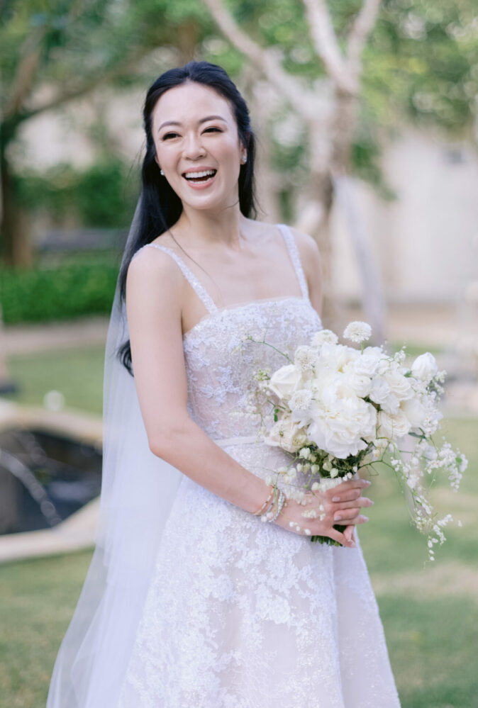 Cindy Tanaga in custom Asti gown with straps
