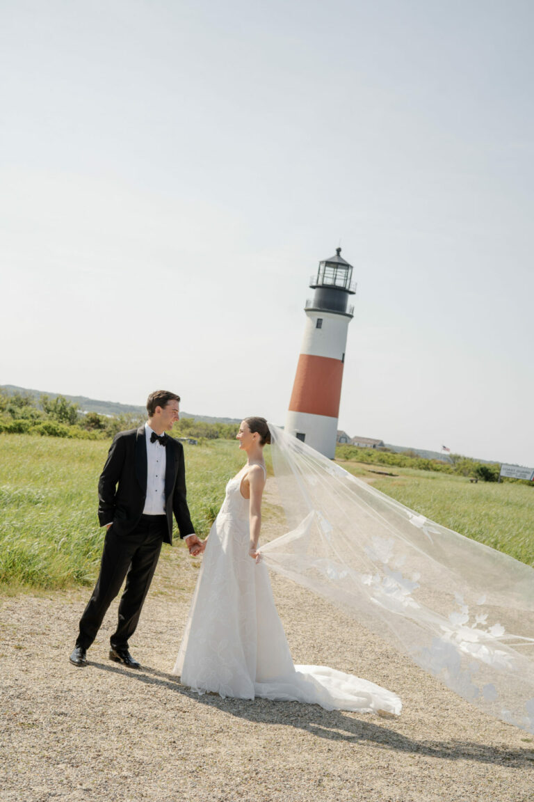 Reenie McKiernan Bounds in Suma gown and matching veil