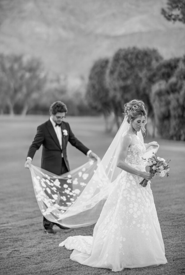 Alex Hughes in custom Jolli gown and veil