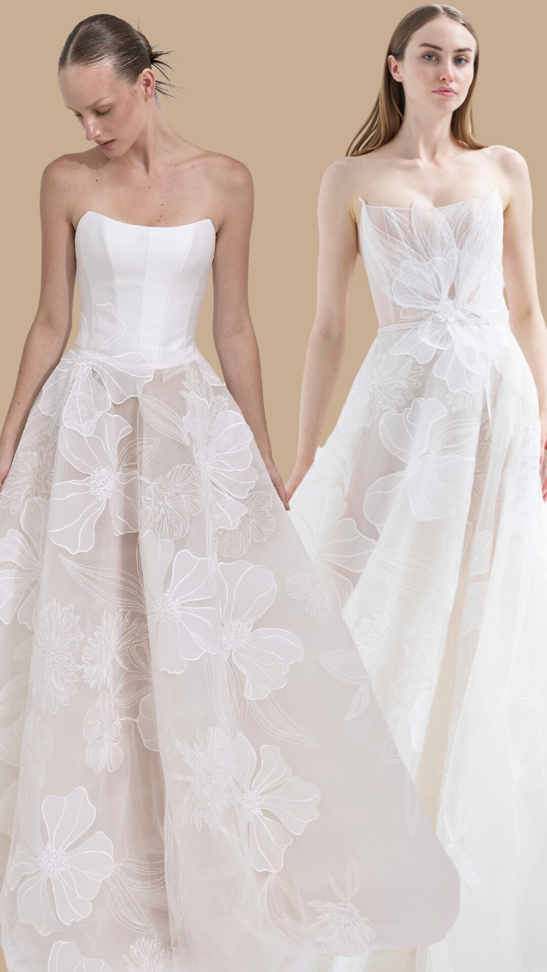 Merry & Mayra: Mira Zwillinger’s Couture Twin Bridal Gowns
