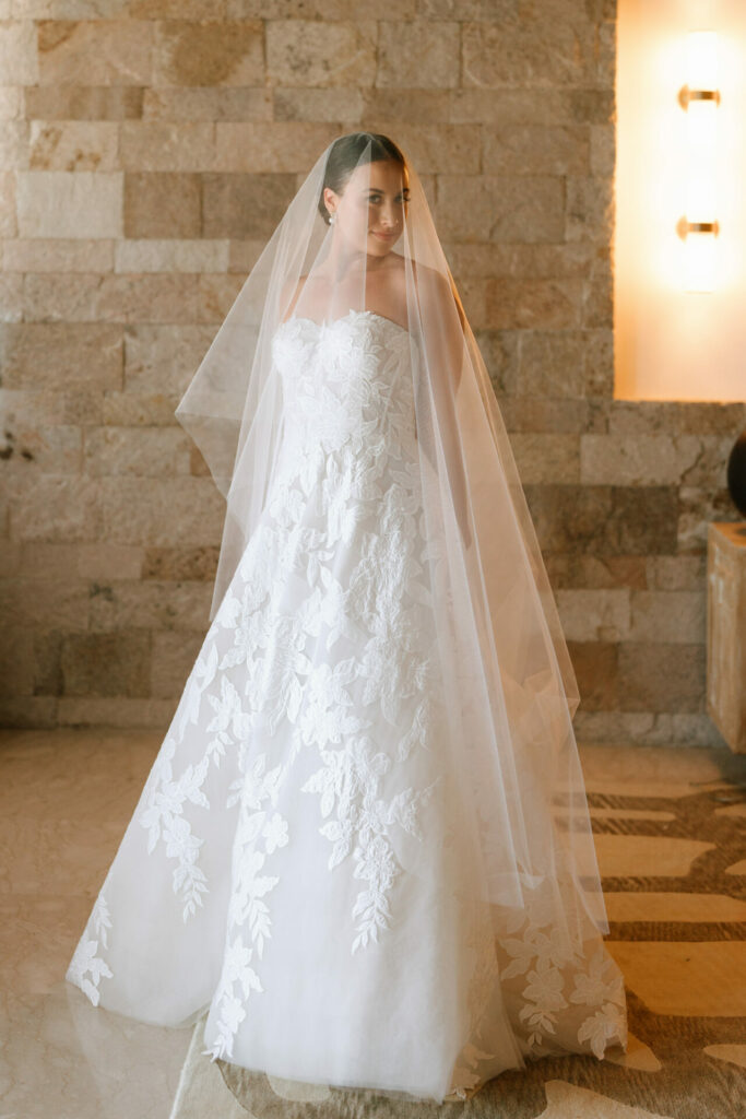 Real Mira Zwillinger bride Hillary King on her wedding day