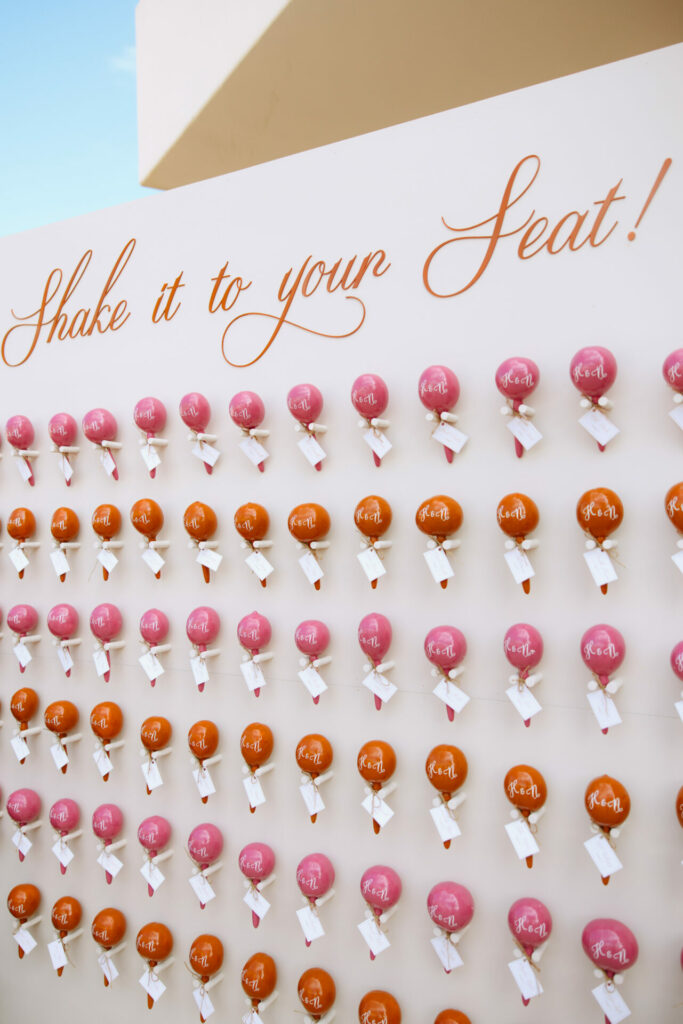 Rows of labeled maracas under "Shake it to your Seat!.