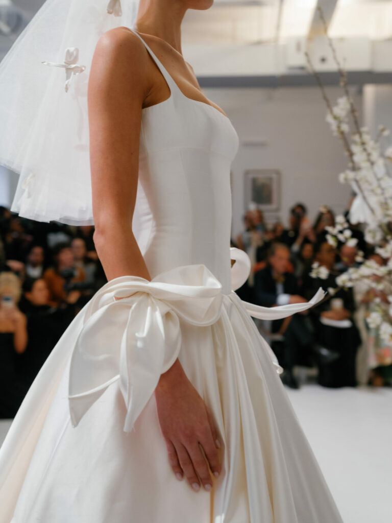 Reina gown couture wedding dress by Mira Zwillinger — accessories: A Playful Couture Contrast