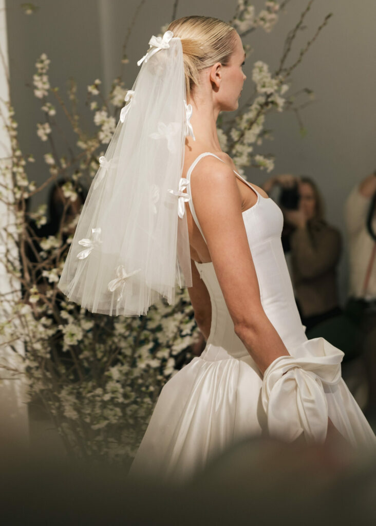 Reina gown couture wedding dress by Mira Zwillinger — accessories: A Playful Couture Contrast