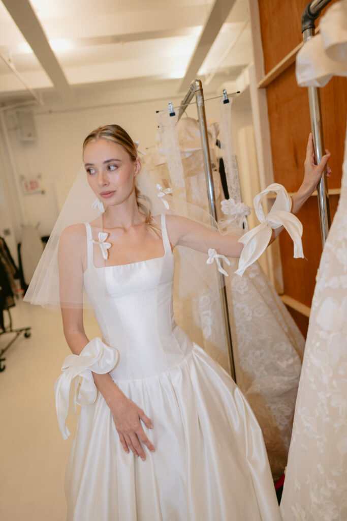 Reina gown couture wedding dress by Mira Zwillinger — accessories: A Playful Couture Contrast