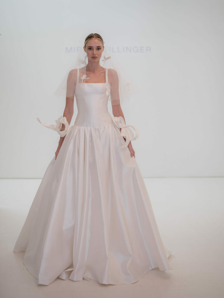 Reina gown couture wedding dress by Mira Zwillinger — a Study in Structure and Grace