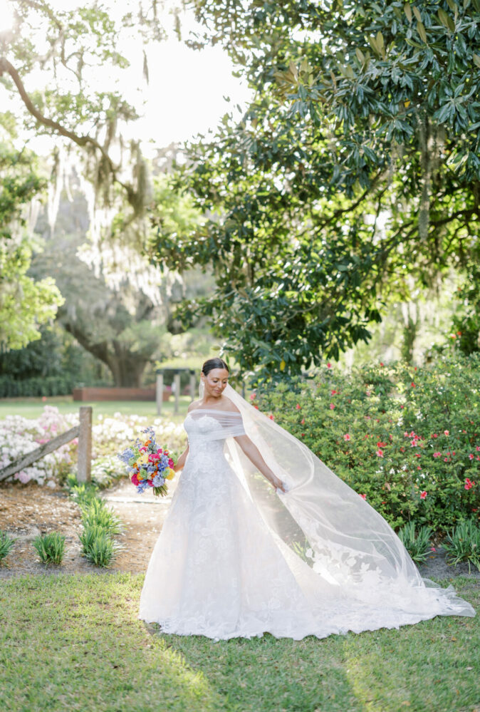 Katherine Boumenot in Joy gown and a matching veil