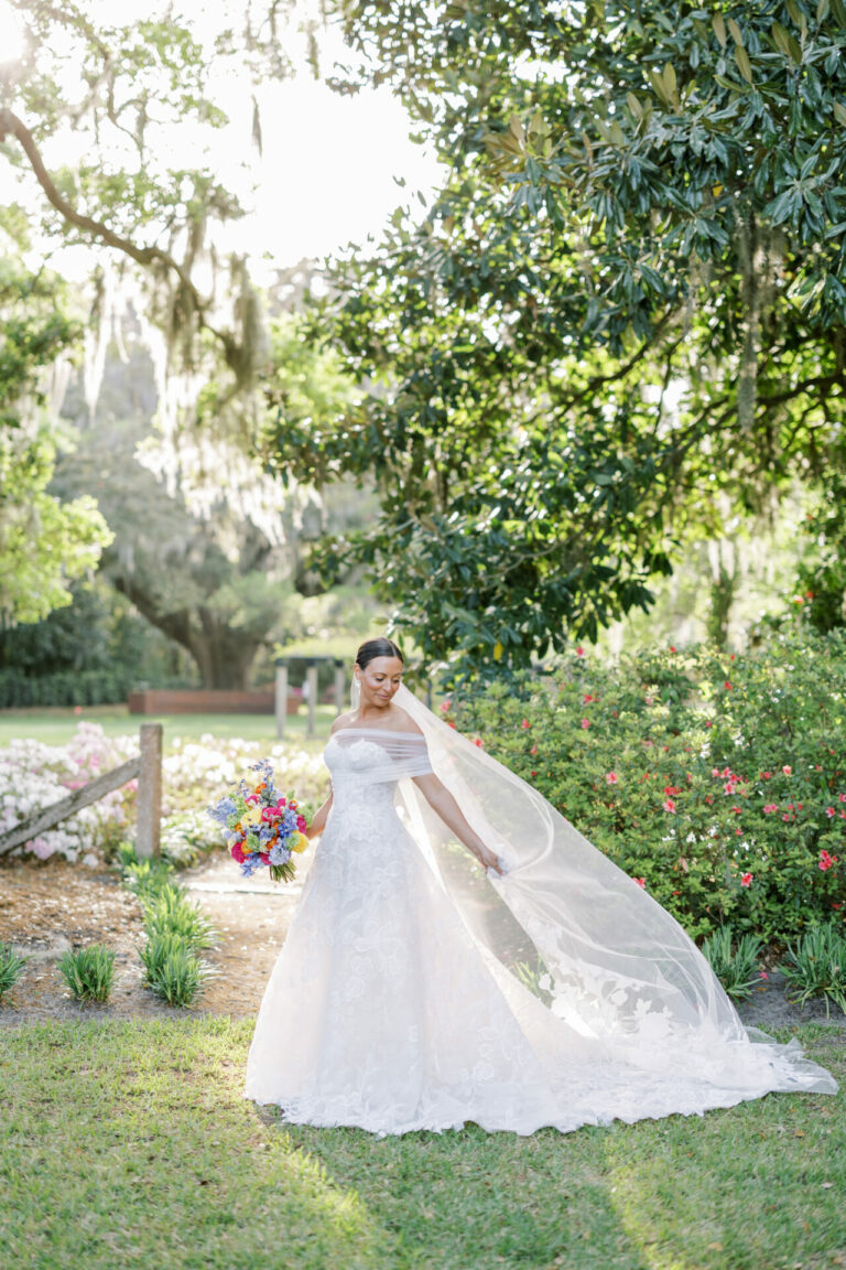 Katherine Boumenot in Joy gown and a matching veil