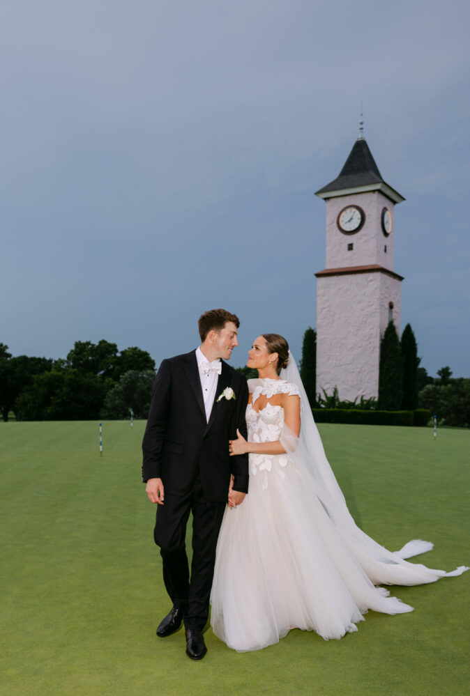 Bailey Thornton in Jaida gown with matching scarf